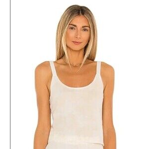 Sanctuary | NWT White & Cream Tie-Dye Sleeveless Crop Sweater Vest Size Large